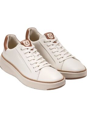 Men’s Cole Haan Cream Leather Sneakers with Tan Accents